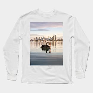 Melbourne Swan at St Kilda Pier Long Sleeve T-Shirt